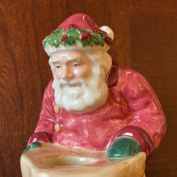 Vintage Traditional Santa with Sleigh Tea Light Candle Holder. Ceramic. - Picture 3 of 9